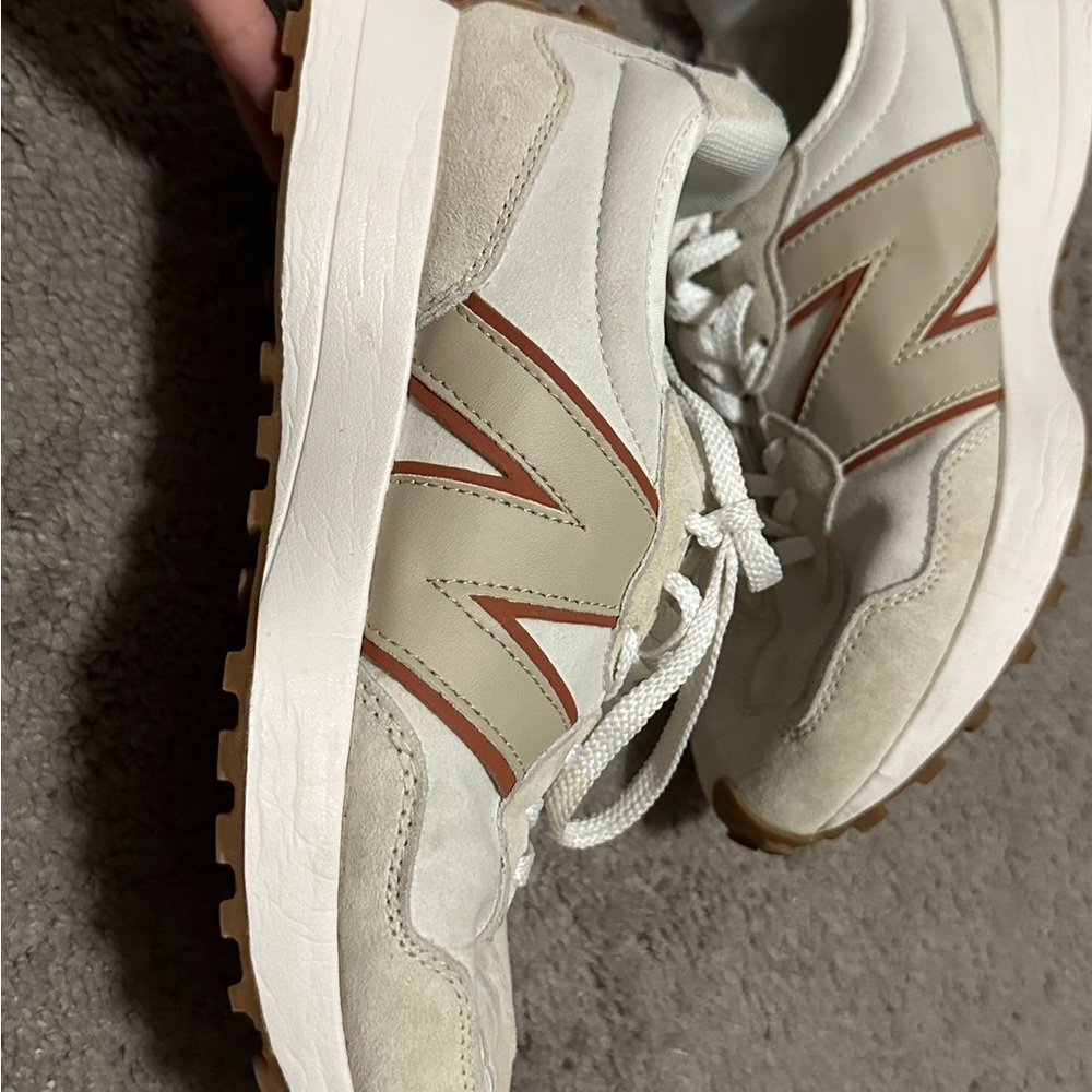 New Balance Cream and Tan Athletic Shoes